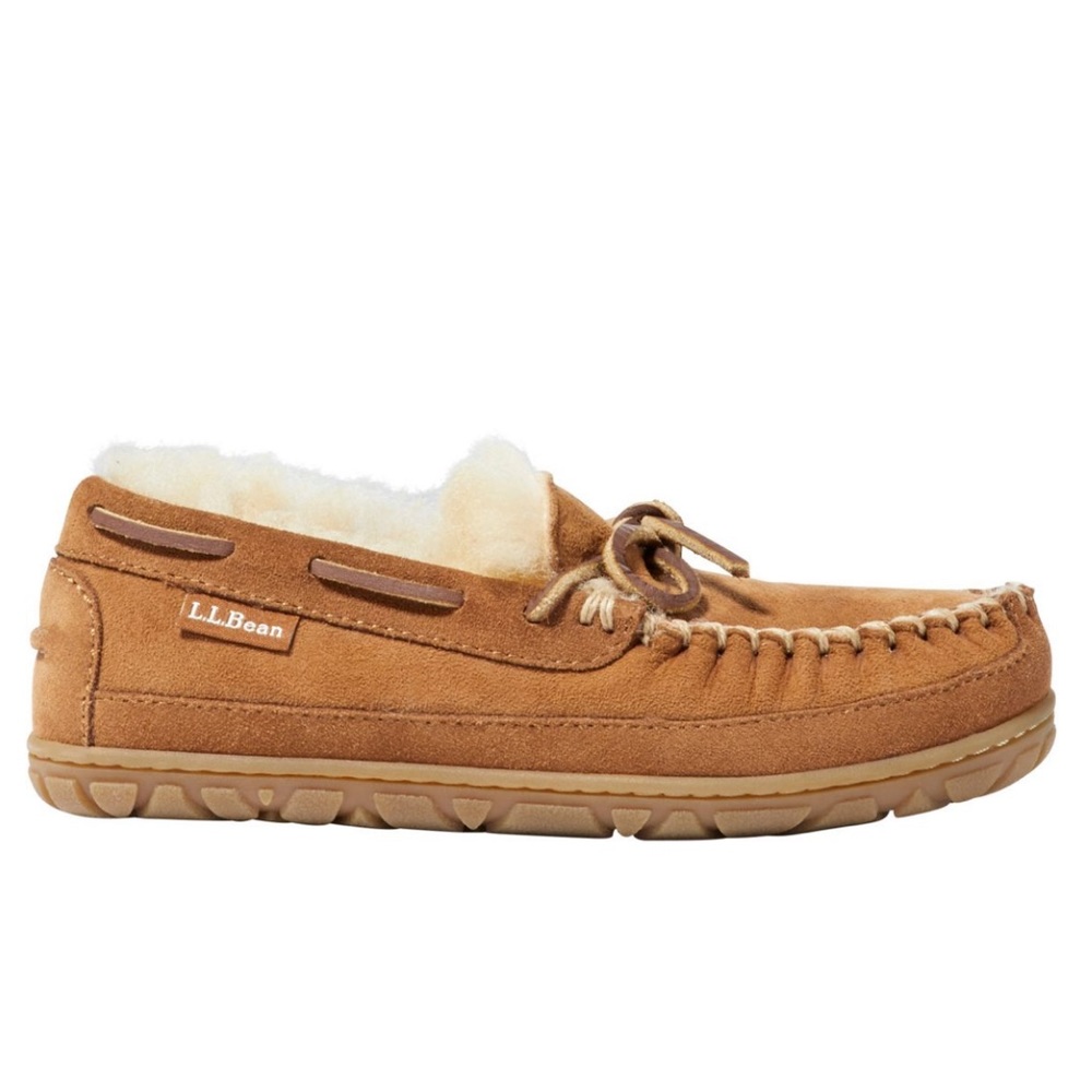 NEW L.L. Bean Wicked Good Brown Moccasins, Plush Sterling Lined